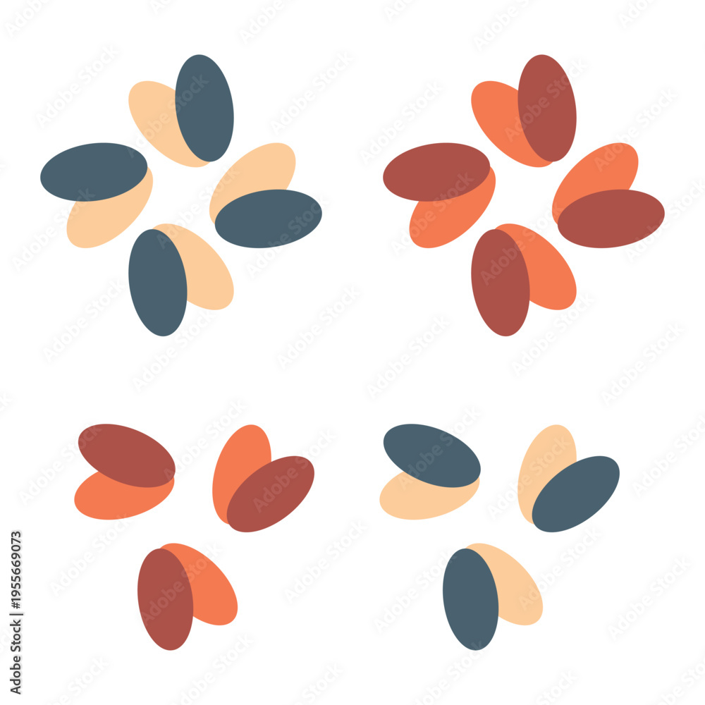 Fototapeta premium Abstract geometric floral logo shapes vector set 