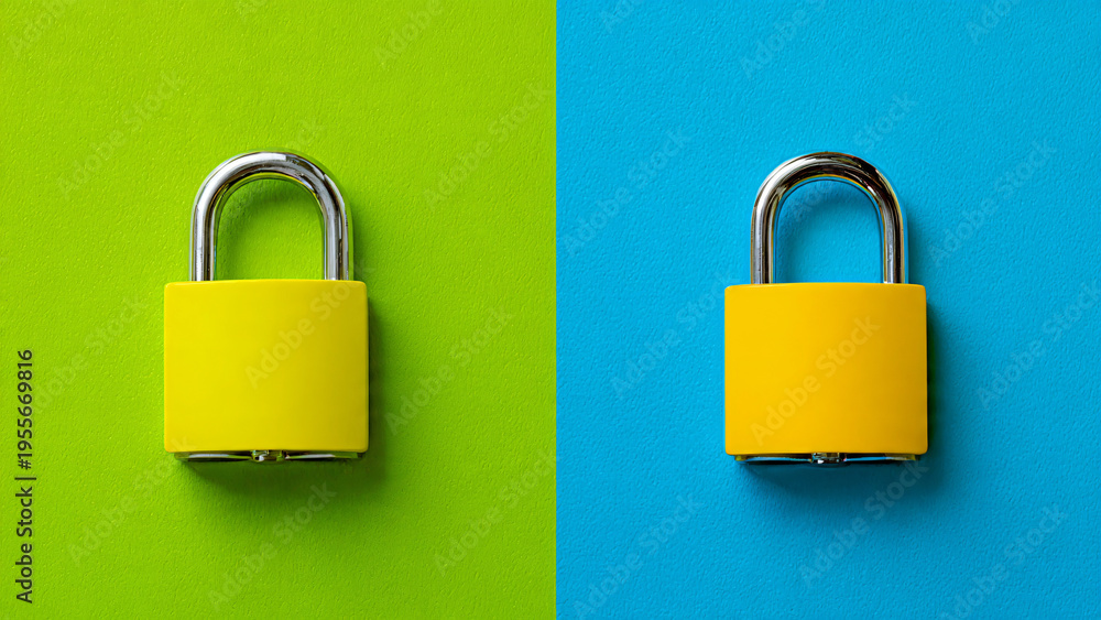 Fototapeta premium Deux cadenas en métal fermés