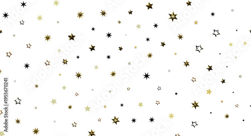 Фотография Starry background with stars in gold, silver and black