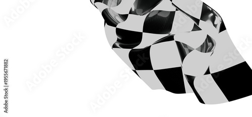 A close-up of a checkered f...