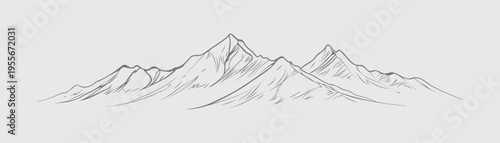Annapurna mountain range continuous line ridge drawing minimal Himalayan vector Nepal