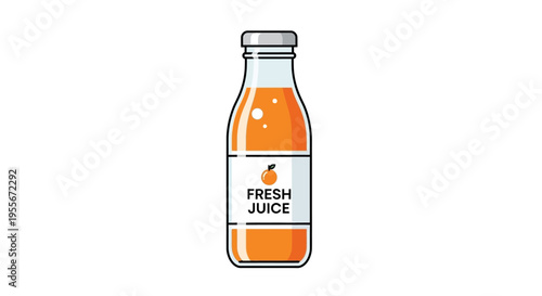 Fresh orange juice in bottle.