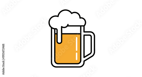 Beer mug with foam on top.