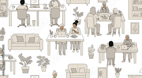 People Working in an Office Space.