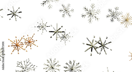 Artistic snowflake designs,...