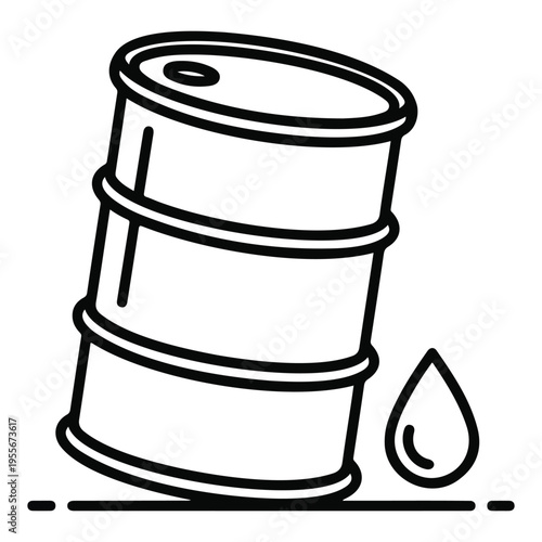 Oil barrel with a drop of oil