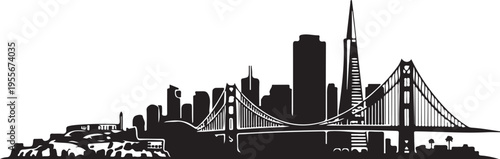 San francisco city skyline silhouette vector illustration for travel design use