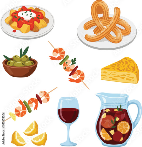 Traditional Spanish Tapas and Drinks for Feria de Abril Festival in Seville