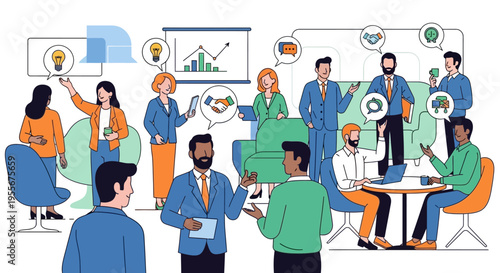 Business people in office meeting.