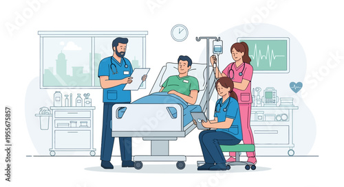 Medical team attending to patient care.