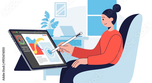 Woman Using Digital Tablet Computer.