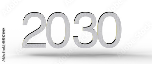 2030 text in textured white...
