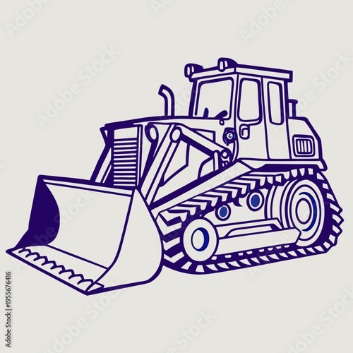 A bulldozer with a large scoop
