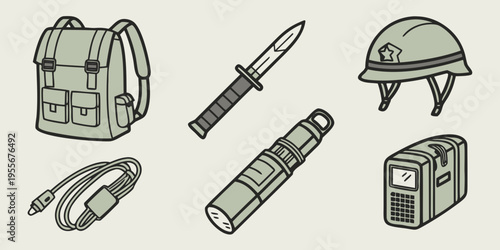 Military gear and gadgets for outdoor and survival