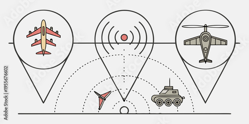 Military vehicles and aircraft under surveillance
