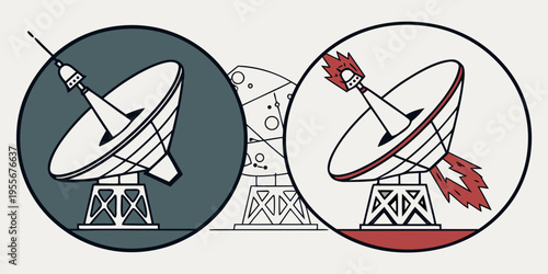 Radio telescope with rocket on top