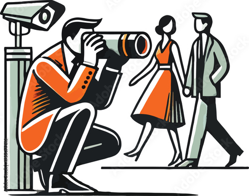 Photographer Captures Couple Near Surveillance Camera Keywords: photographer, camera