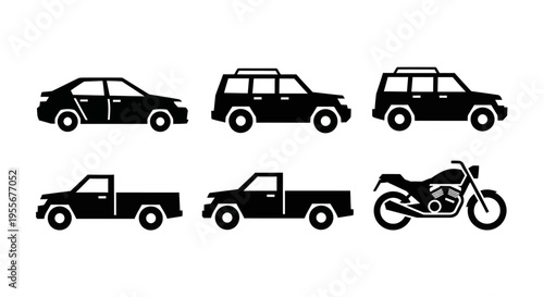 Silhouettes of various vehicle types.