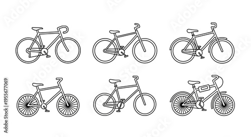 Bicycles in different riding positions.