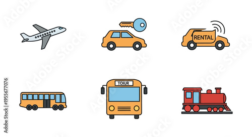 Transportation vehicles in various styles.