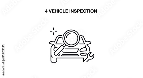 Vehicle Inspection Service Icon Design.