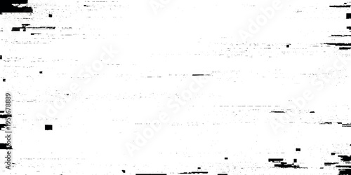 Distorted dusty and old stained grunge glitch border with digital noise and various scratches and stains, fragmented edges, and edgy cyberpunk visual aesthetic style.