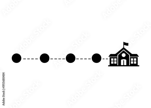 Route to school line icon vector
Vector line icon on a white background
