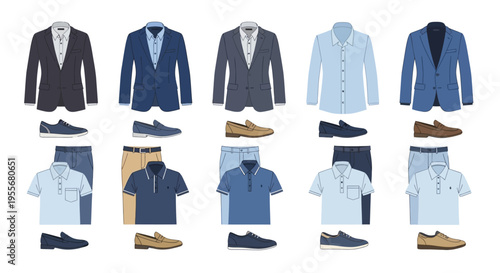 Mens formal business casual clothing collection.