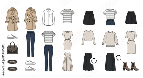 Fashion clothing and accessories collection.