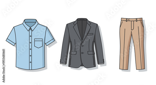 Business formal mens clothing set.