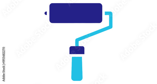 Paint Roller Tool For Home Renovation And Painting Projects Isolated On White Background