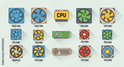 Colorful modern kitchen ovens with digital display and smart features illustration