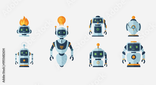 Collection of modern robot vacuum cleaners for smart home automation.