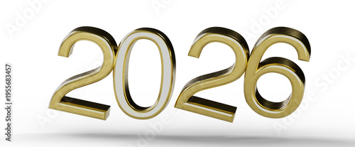 3D render of the year 2026 ...