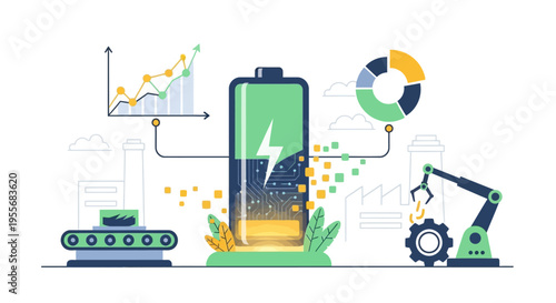Smart Energy Ecosystem: Industrial Battery Production, Manufacturing, Data Analytics, and Sustainable Power Solutions