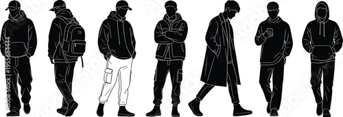 Vector collection of black kangaroo silhouettes featuring wild animals in jumping sequence and digital disintegration pixel effect isolated on white background for creative design