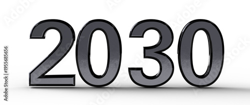 2030 rendered in metallic g...