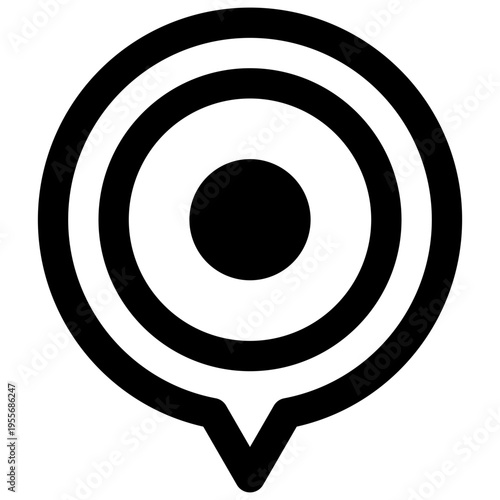 Location. Outlined stroke vector icon with black-filled details.