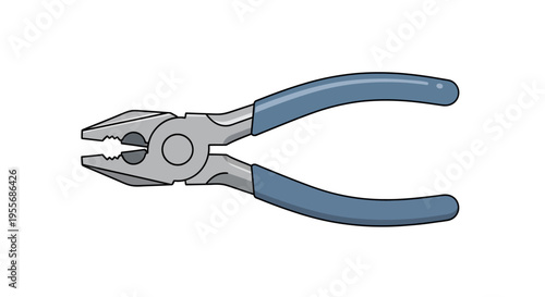 Pliers with blue rubber grip.