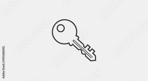 A simple metal house key.