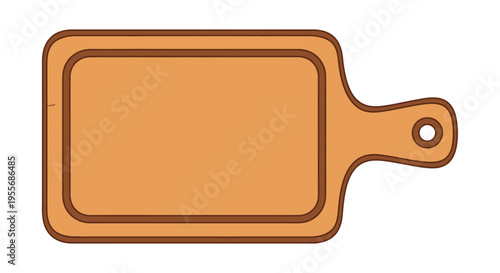 Wooden cutting board kitchen utensil.