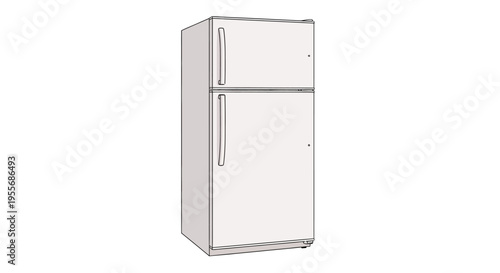 White Double Door Household Refrigerator Appliance.