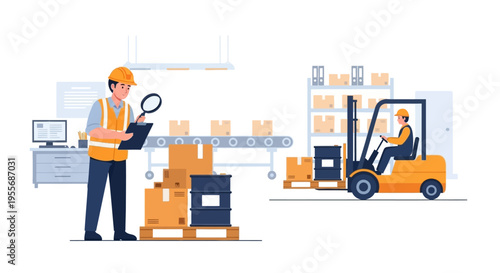 Warehouse Operations: Inventory Control, Quality Check, and Forklift Material Handling