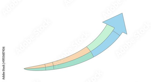 Multicolor Arrow Pointing Upward Graphically.