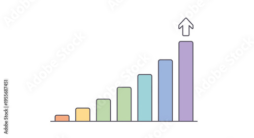 Colorful bar graph with upward trend.
