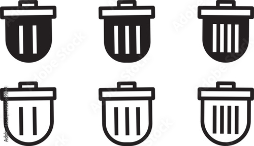 trash can icon vector. trash can symbol icon. Trash can icons vector illustration waste bin graphic design. Simple black trash can icon on white