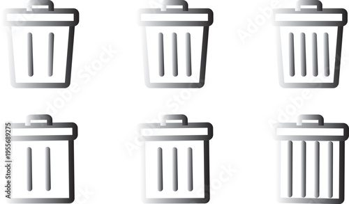 trash can icon vector. trash can symbol icon. Trash can icons vector illustration waste bin graphic design. Simple black trash can icon on white