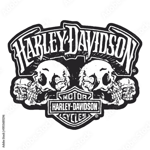 Harley davidson logo with skulls