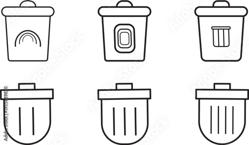 trash can icon vector. trash can symbol icon. Trash can icons vector illustration waste bin graphic design. Simple black trash can icon on white