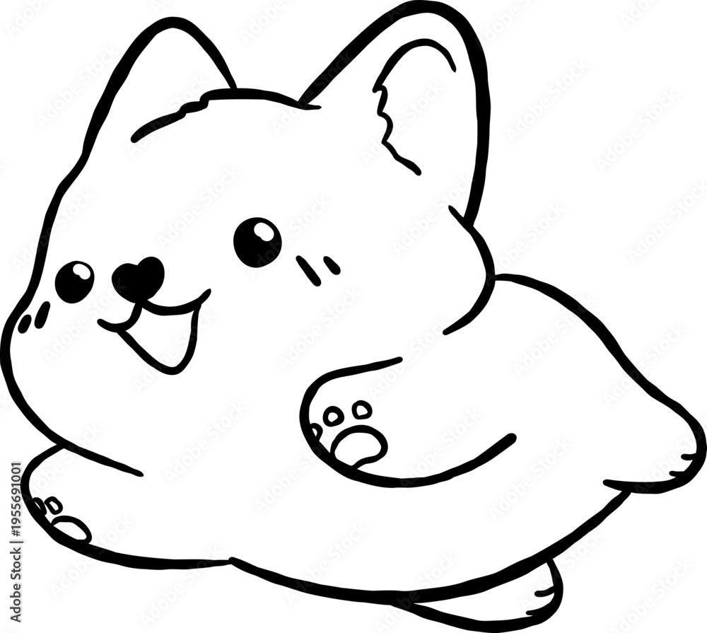 Obraz premium Cute Corgi Outline